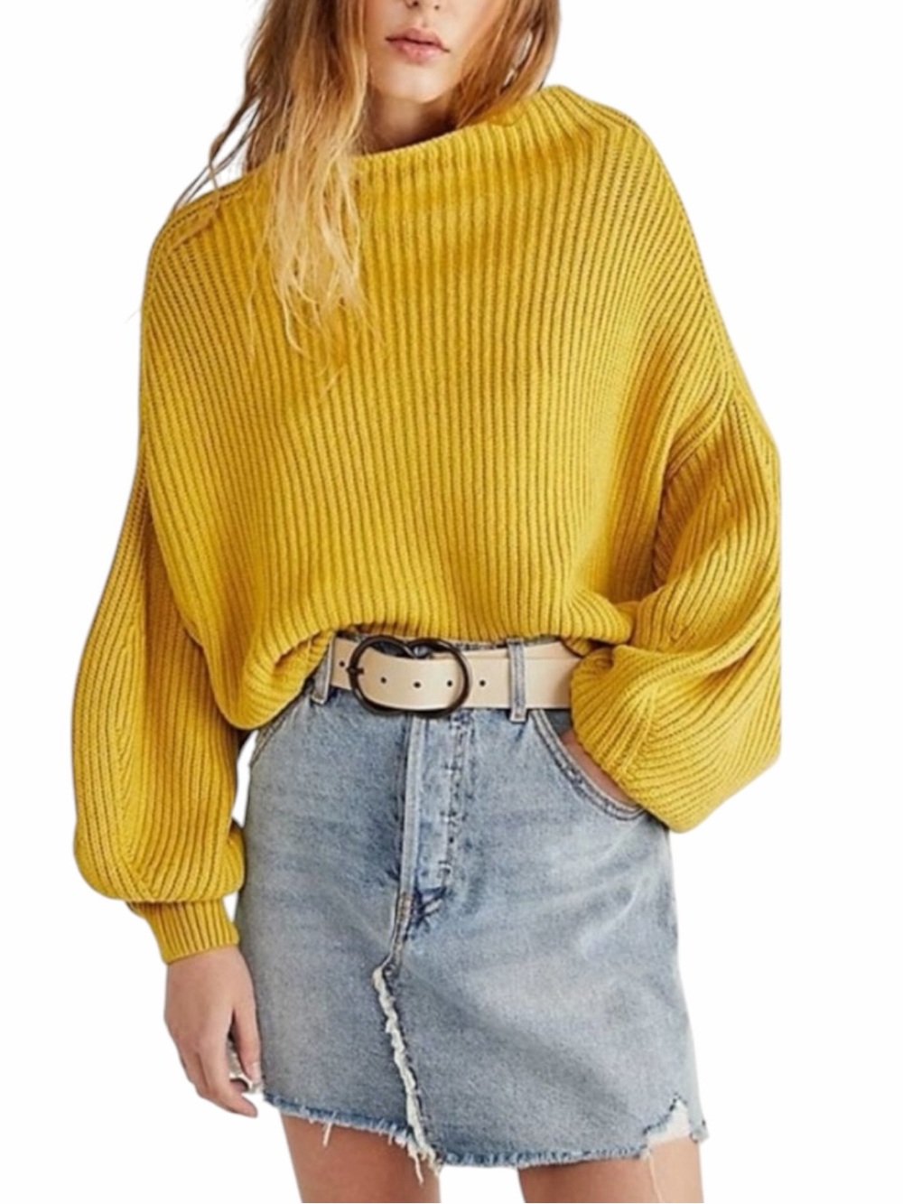 FREE PEOPLE Emmy Mock Neck Sweater Size XS